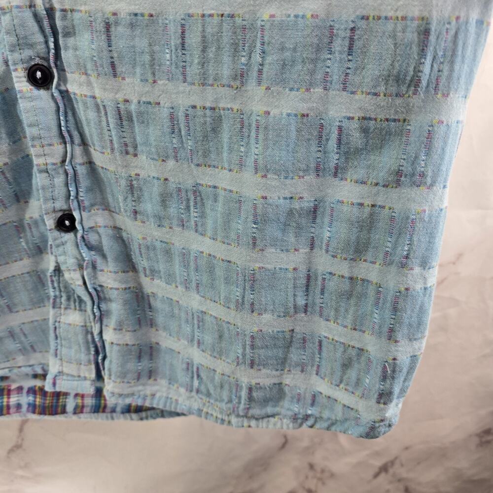 Carbon 2 Cobalt Shirt Mens Large Blue Gauze Double Cotton Button Carbon2Cobalt - Picture 4 of 14